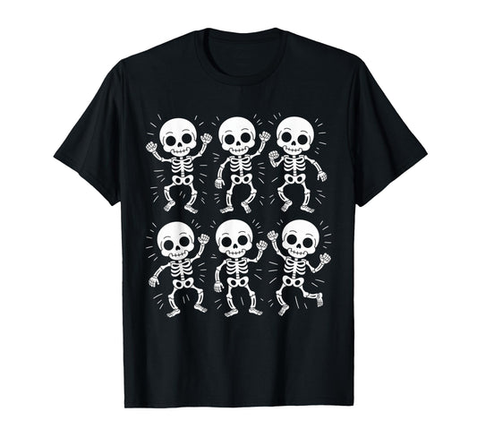 Dancing Skeletons Dance Challenge Boys Girl Kids Halloween T-Shirt