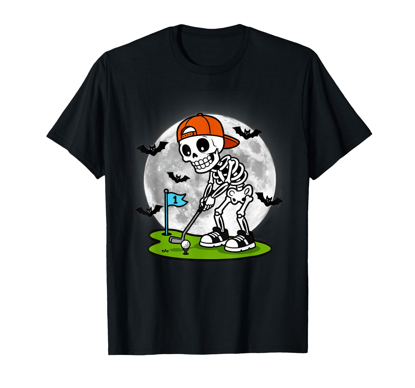 Skeleton Golf Halloween Golfer Golf Player Funny Men Dad T-Shirt