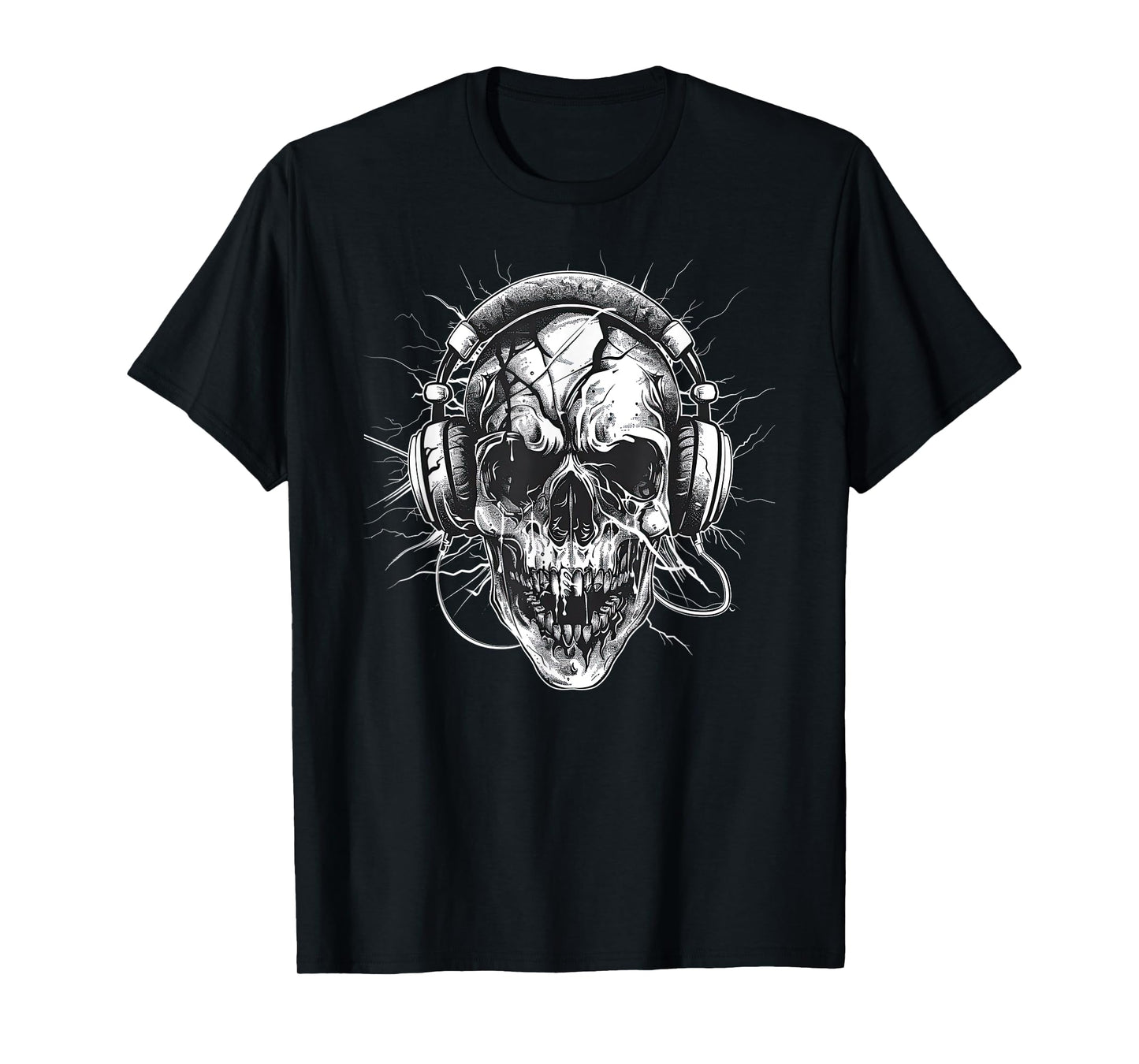 Skull with Headphones Music T-Shirt