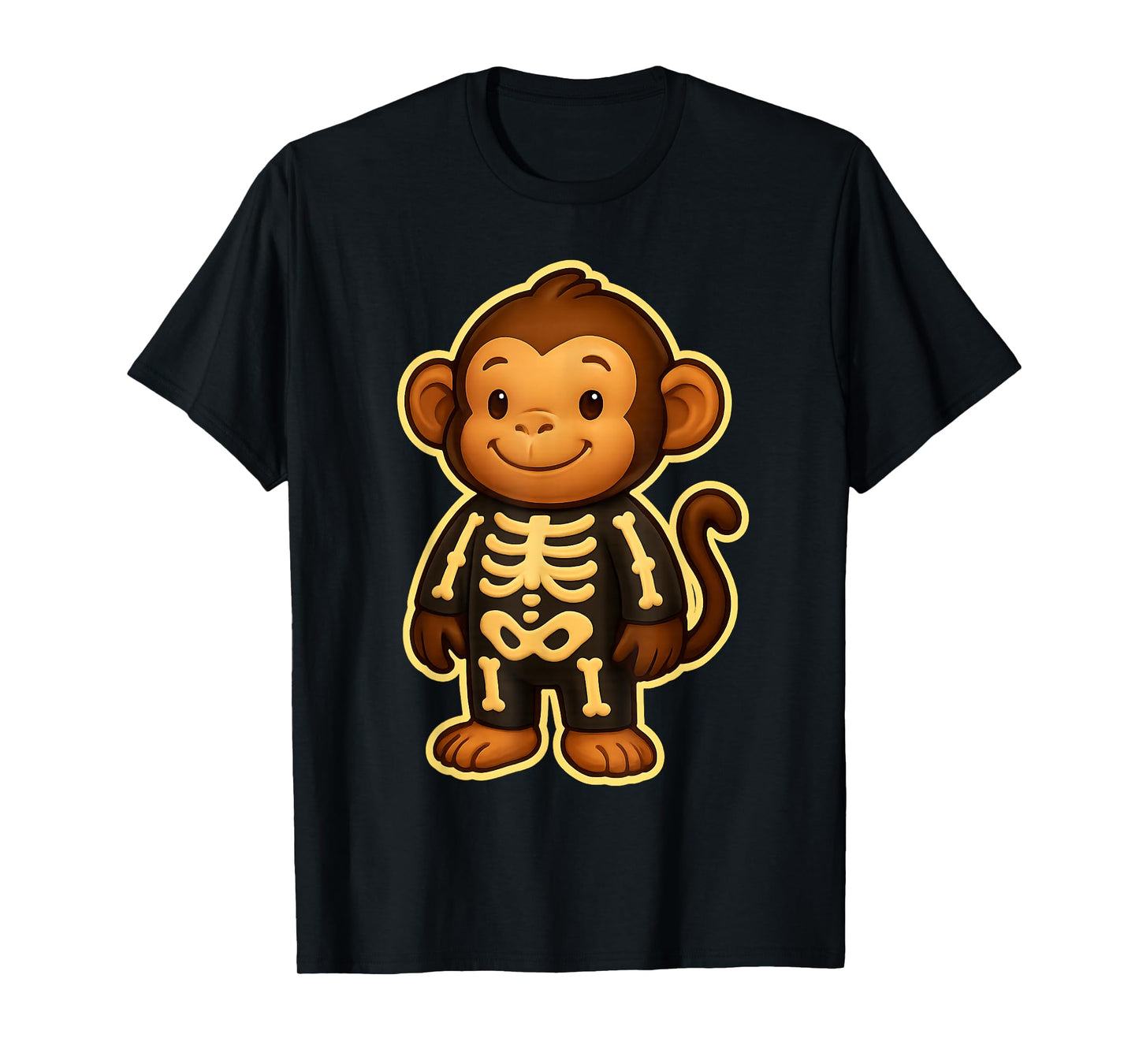 Funny Monkey Skeleton Costume Halloween Party Men Women Kids T-Shirt