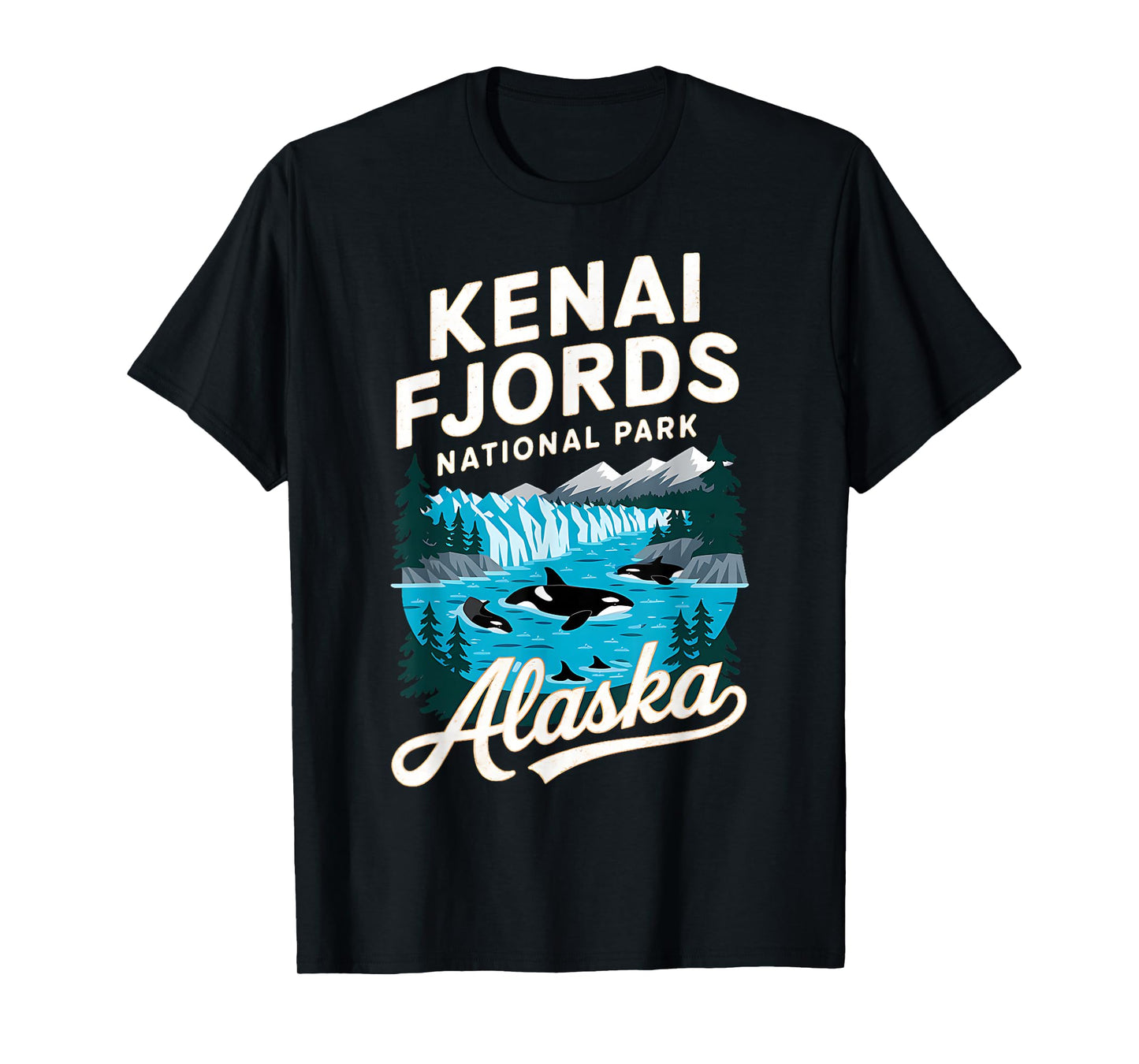 Whale Orca Alaska Kenai Fjords National Park Adventure T-Shirt