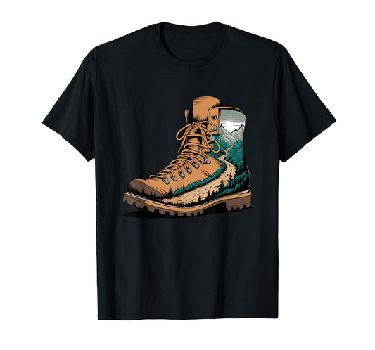 Adventure Mountain Hiking Boot Trail T-Shirt