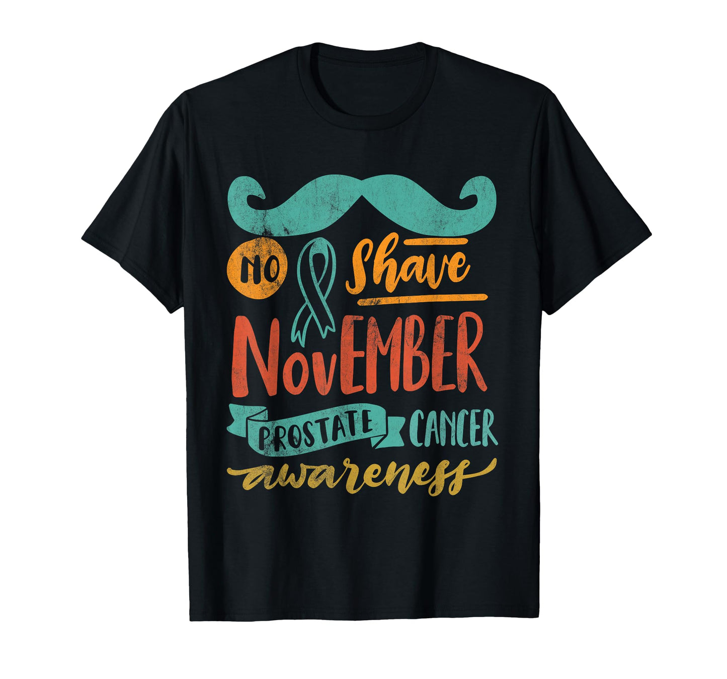 November No Shave Prostate Cancer Awareness Retro Vintage T-Shirt