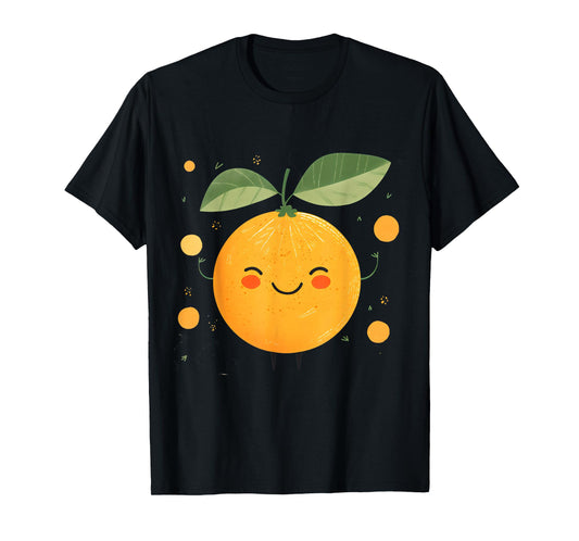 Cute Orange Fruits Happy Lover Tangerine Citrus Face Summers T-Shirt