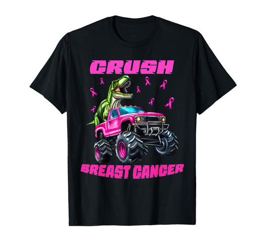 Crush Breast Cancer Monster Truck Wear Pink T-Shirt