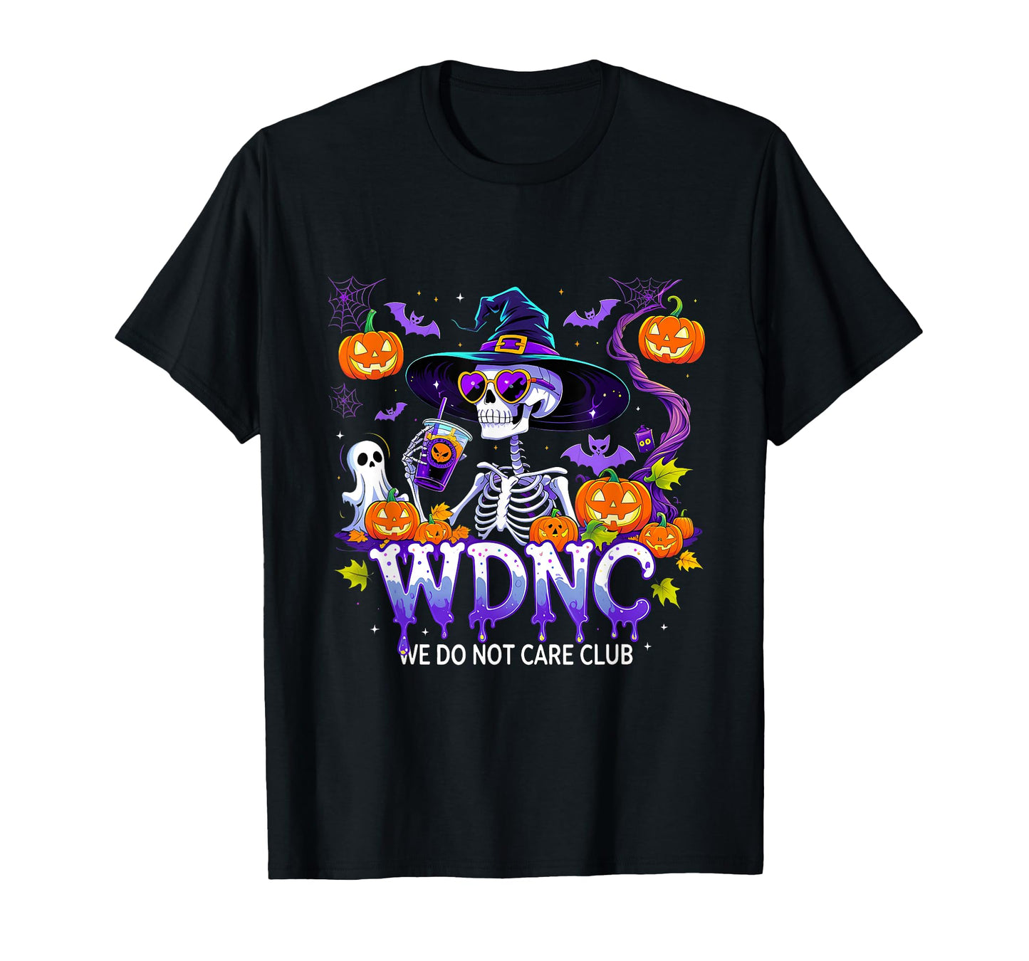 Proud Member WDNC We Do Not Care Club Skeleton Halloween T-Shirt