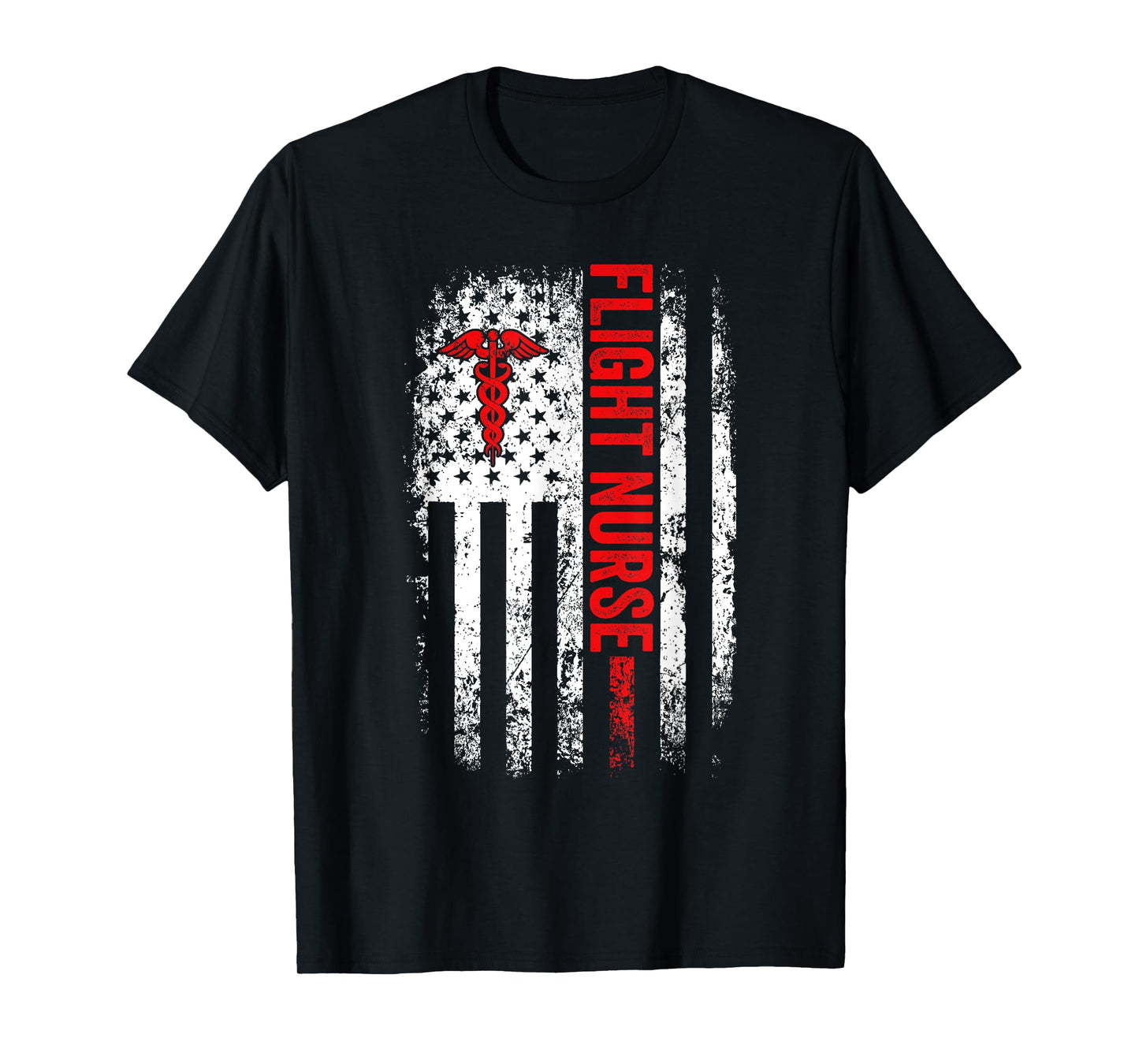 US American Flag Flight Nurse Funny Nursing For Women Men T-Shirt