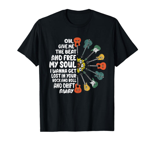 Guitar Player Dad Fathers Day Guitarist Musician Papa Men T-Shirt