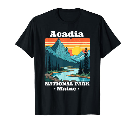 Acadia National Park Souvenir Maine Retro for Men Women Kid T-Shirt