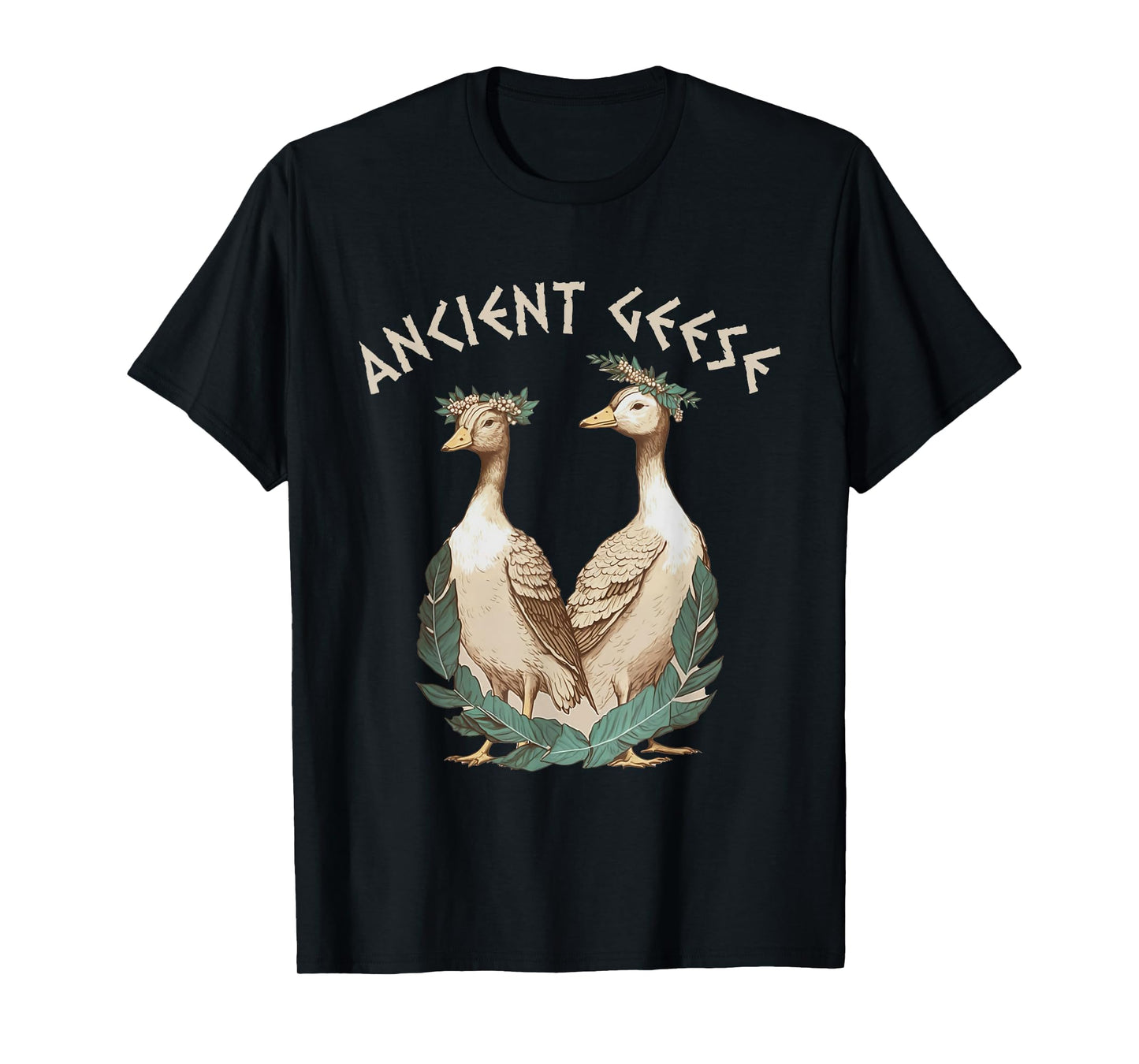 Ancient Greek Mythology Gods and Monsters | Ancient Geese Goose | Black T-Shirt