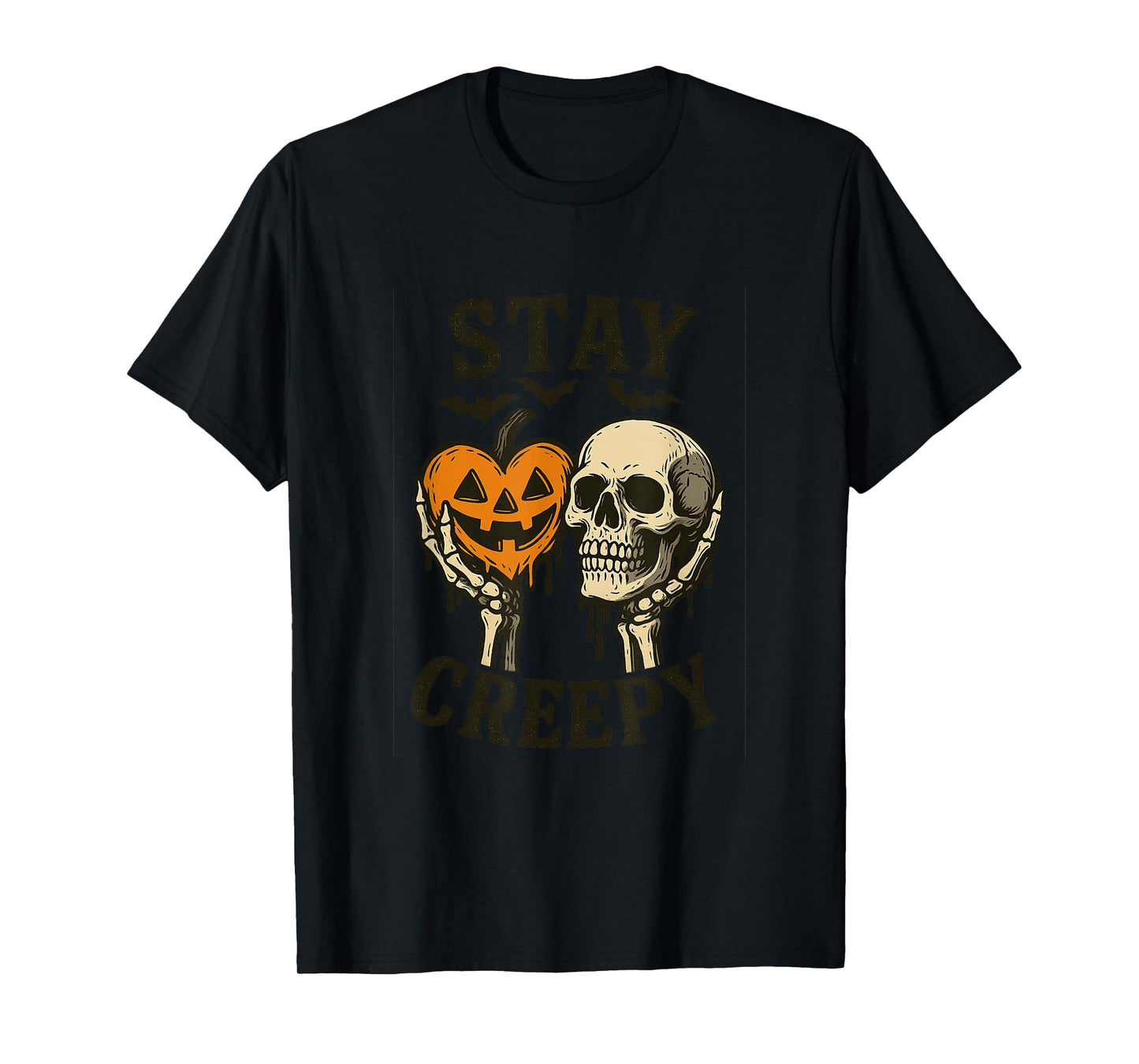 Stay Creepy Skeleton Pumpkin Halloween Apparel for Parties T-Shirt