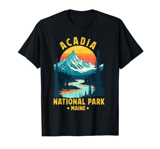 Acadia National Park Souvenir Maine Retro for Men Women Kid T-Shirt