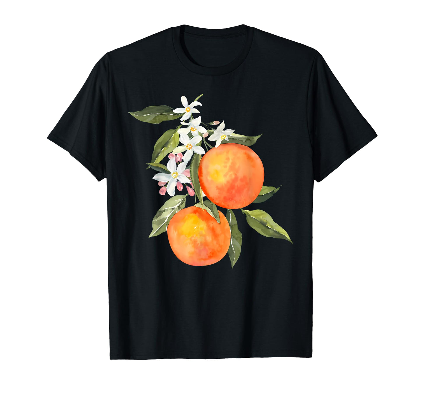Vintage Fruit Orange Flower Citrus Fruit Botanical Aesthetic T-Shirt