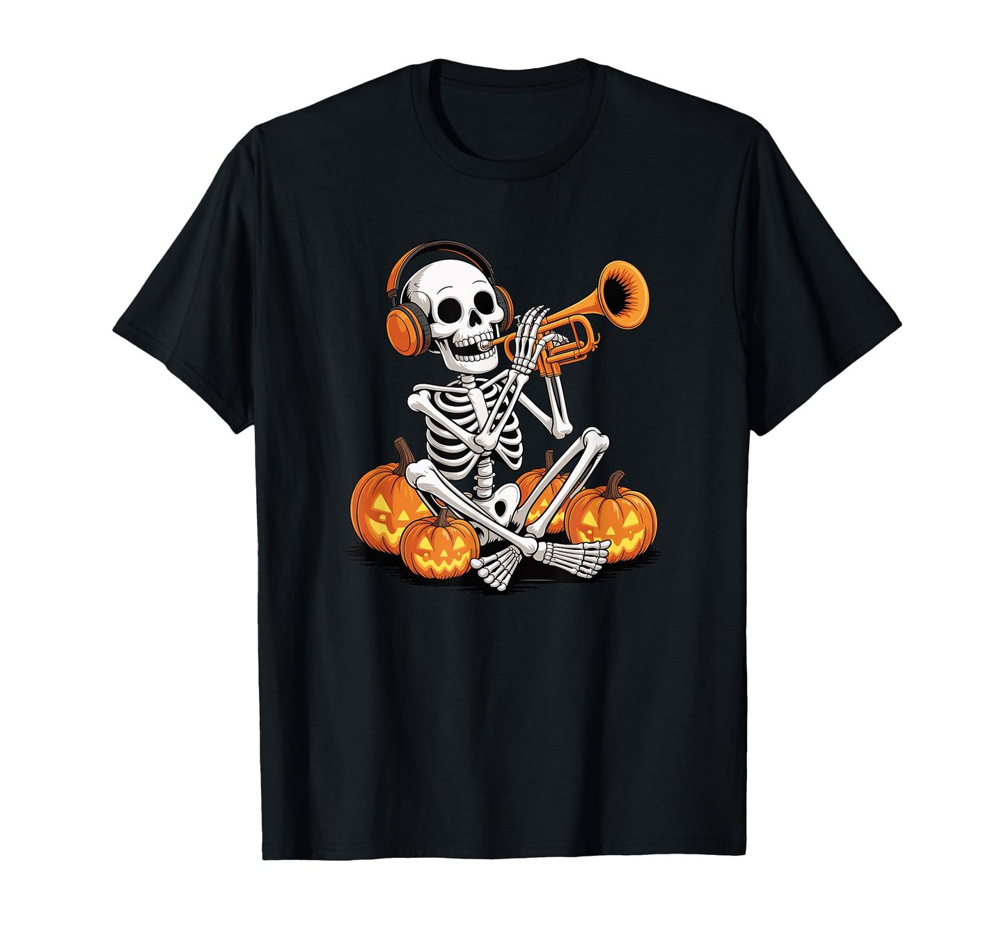 Halloween Skeleton Trumpet Trumpeter T-Shirt