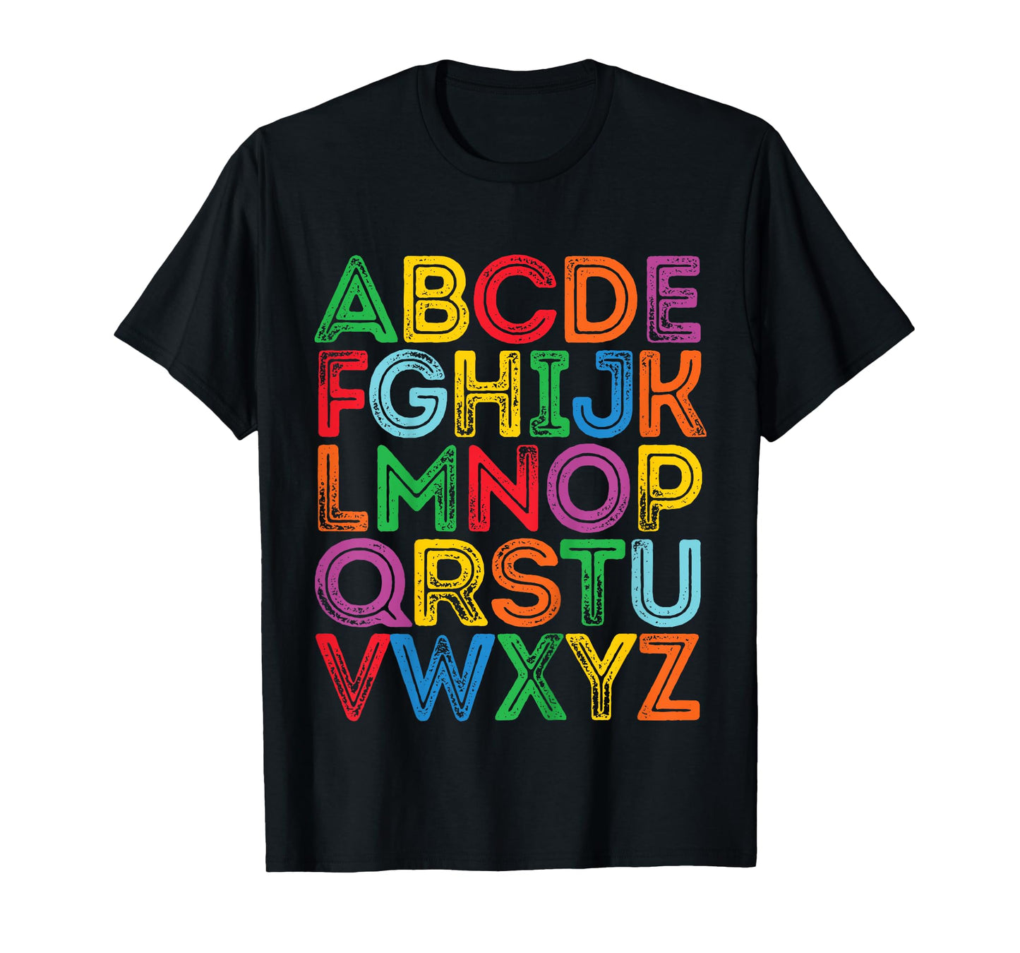 ABCs Shirt Alphabet Colorful Letters Reading Kids Boys Girls T-Shirt