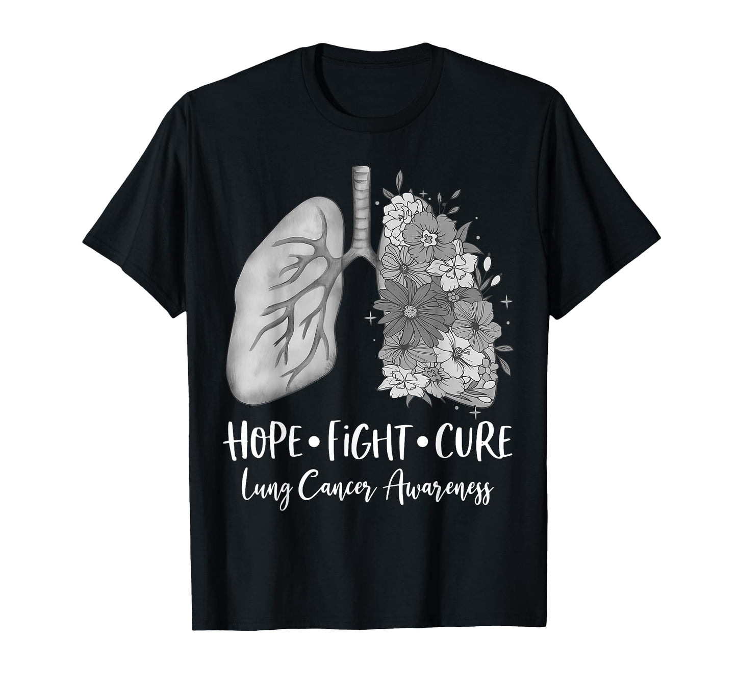 White Ribbon Faith Hope Love Support Lung Cancer Warrior T-Shirt