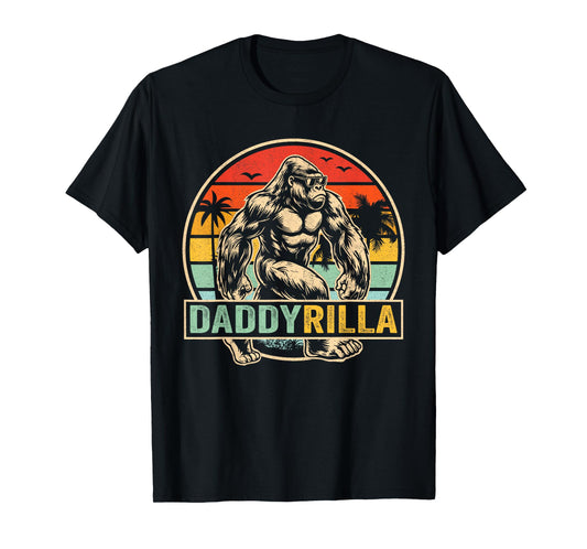 Daddyrilla Proud Dad Strong Gorilla Sunglasses Retro T-Shirt