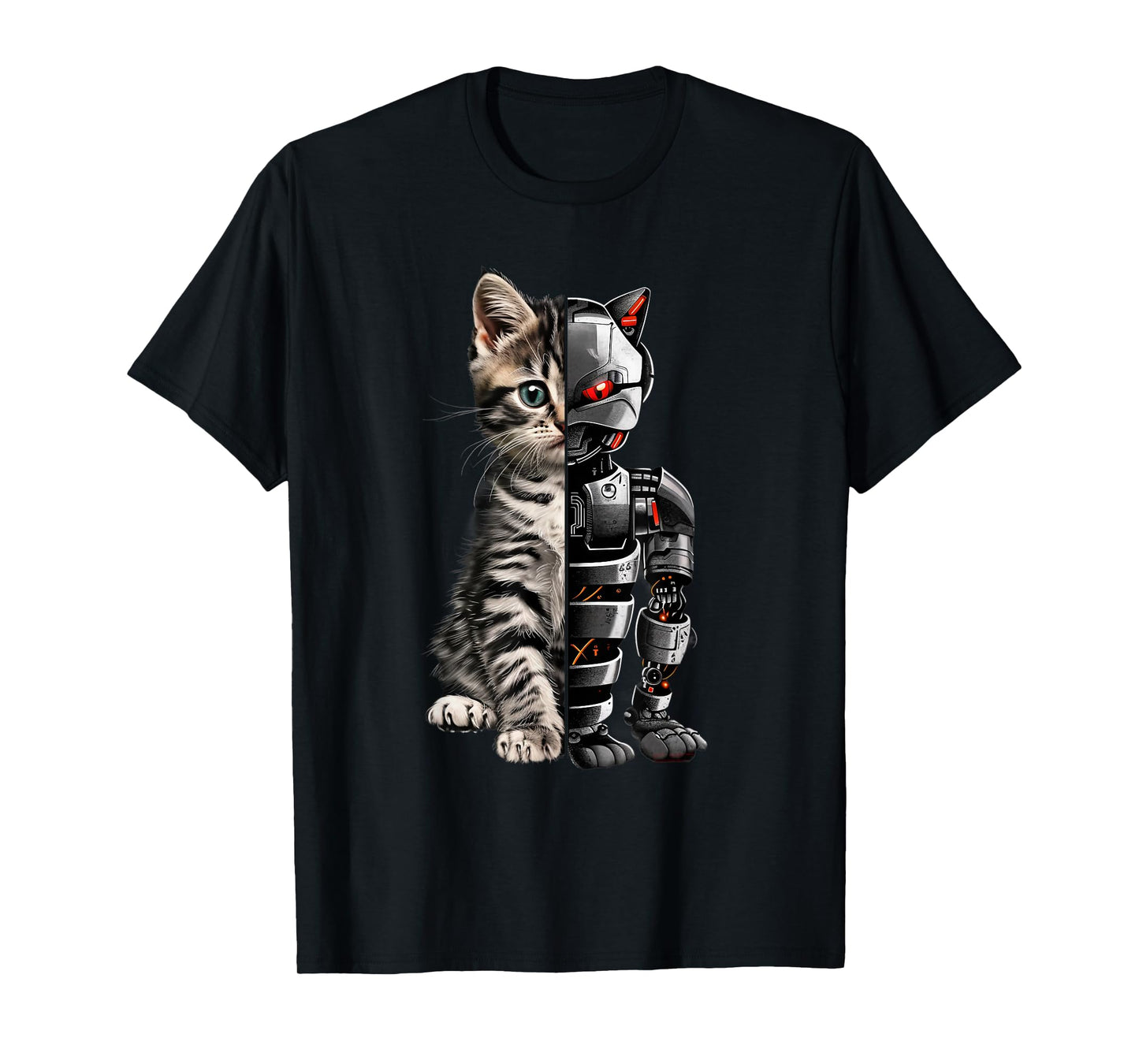 Funny Cat Robot Animal Lover Cyborg Cat Robot Cat T-Shirt