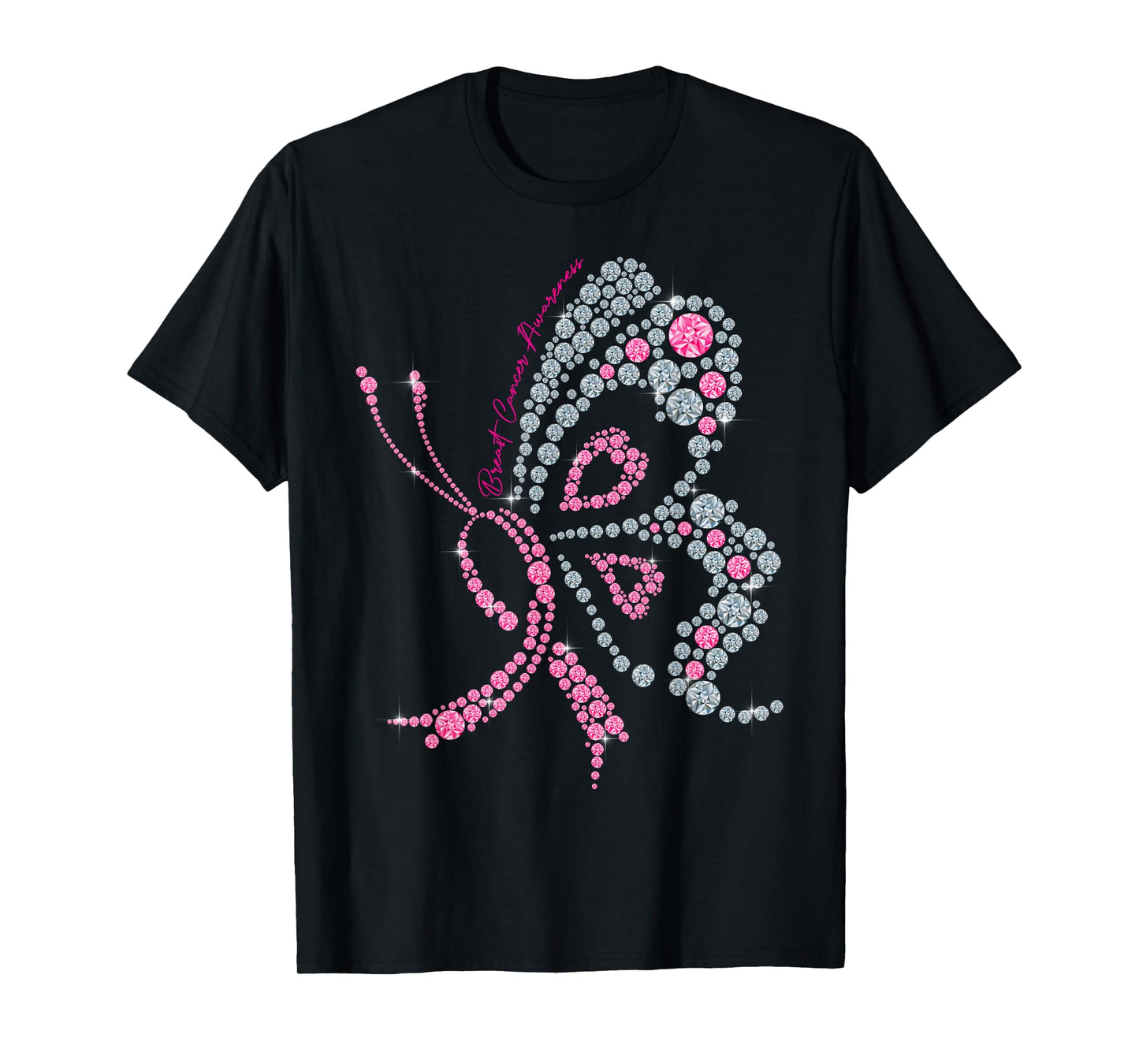 Breast Cancer Awareness Pink Butterfly Warrior Supporter T-Shirt