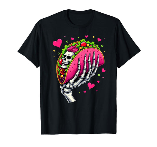 Creepy Skeleton Hand Holding A Taco Halloween T-Shirt