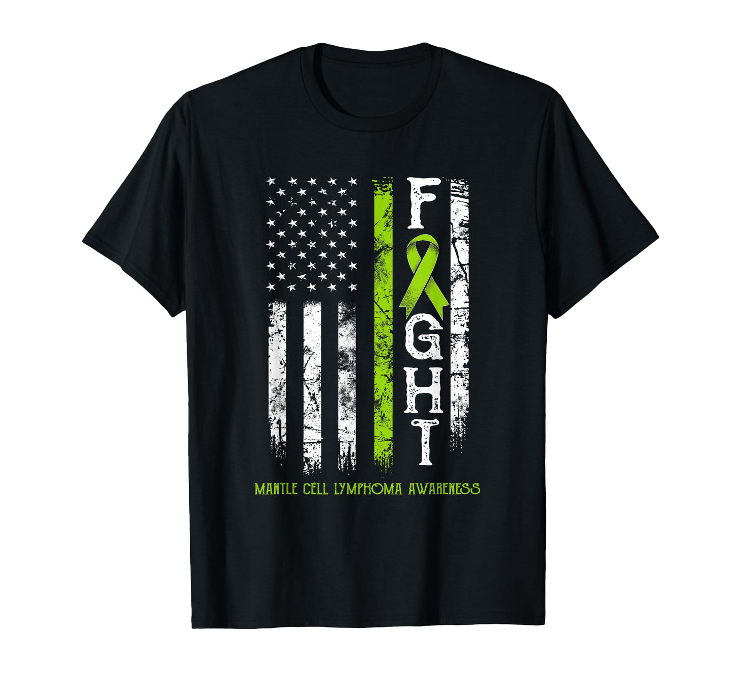 Mantle Cell Lymphoma Warrior US Flag T-Shirt