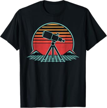 Astronomy Telescope Retro Space Science Vintage 80s Gift T-Shirt
