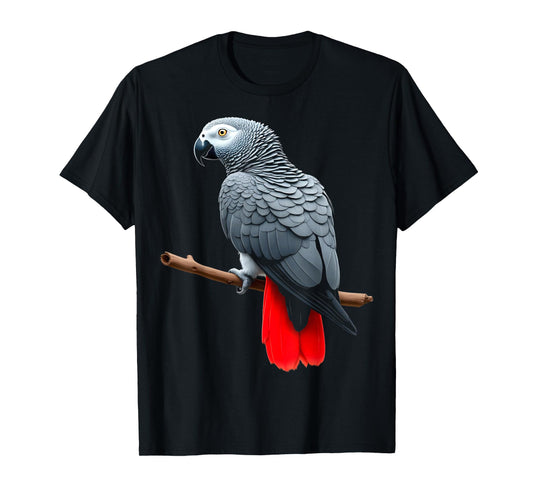 African Grey Parrot Art for Bird Lovers T-Shirt
