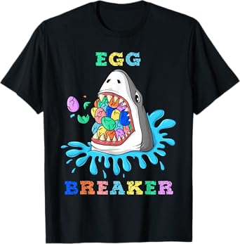 Egg Breaker Shark Easter Funny Boys Girls Kids T-Shirt