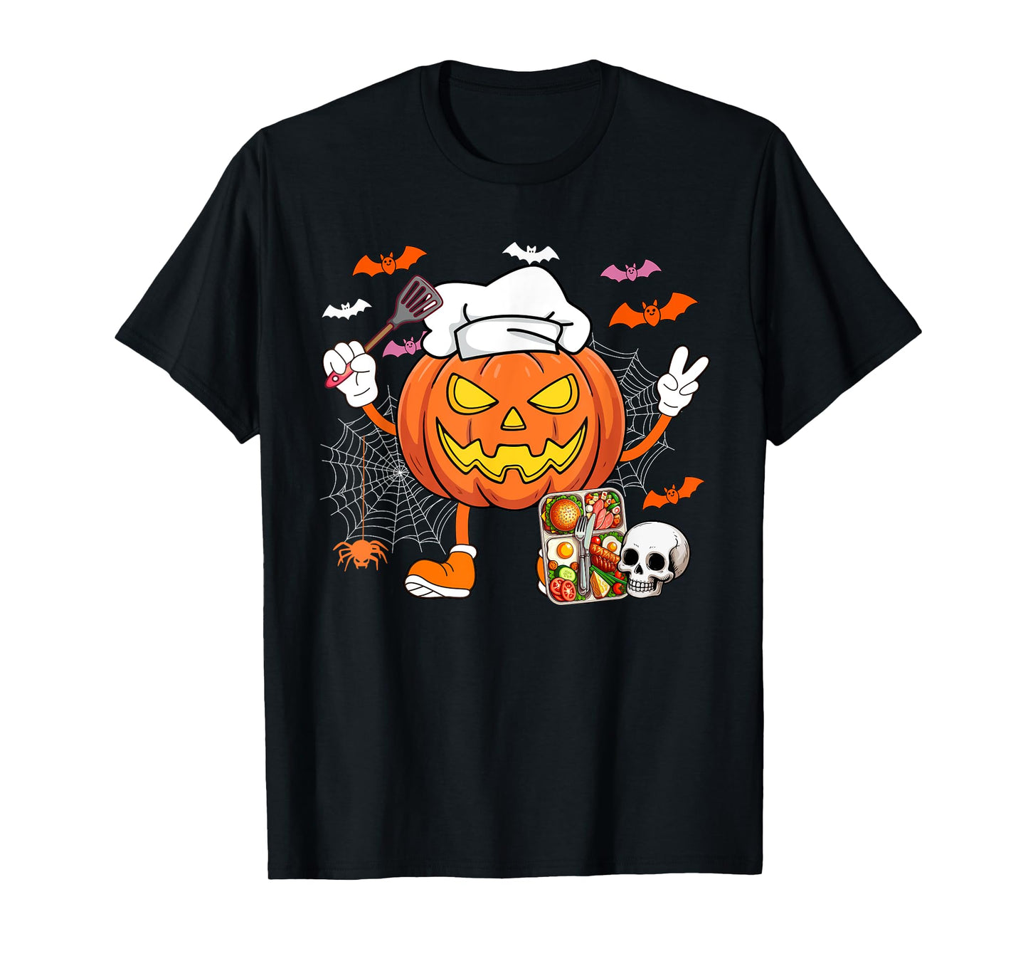 Lunch Lady Job Horror Carved Pumpkin Halloween Costume Team T-Shirt