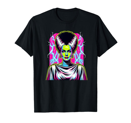 Bride of Frankenstein Bride Vibrant Classic Halloween Horror T-Shirt