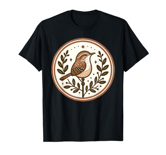 Cute Cottagecore Aesthetic Wren Bird T-Shirt