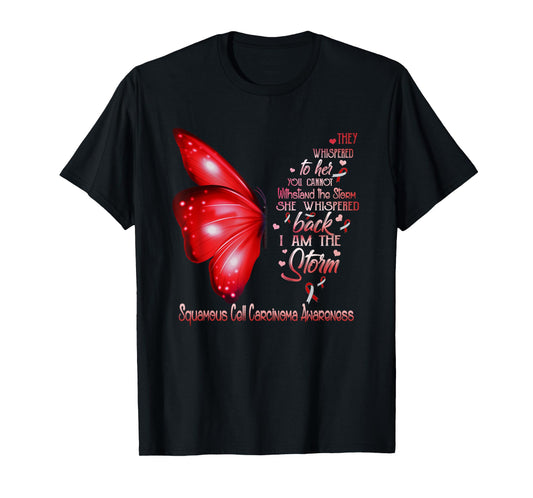 I am the storm Squamous Cell Carcinoma Awareness Butterfly T-Shirt