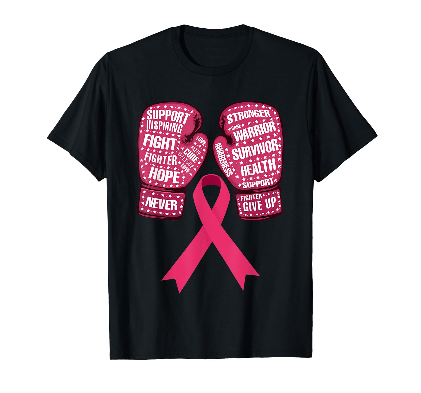 Pink Ribbon Breast Cancer Awareness Boxing Glove T-Shirt
