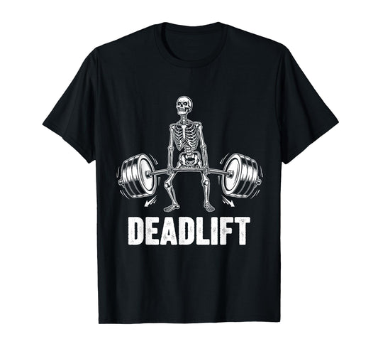 Deadlift Halloween Skeleton Weigh Lifting Gym Workout Men T-Shirt