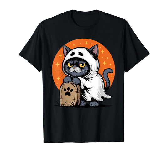 Cute Black Cat in Costume Kids Boys Halloween Trick or Treat T-Shirt
