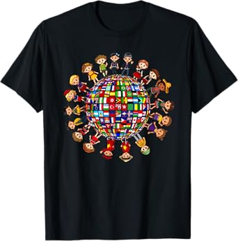 Flags of the World Cultural diversity Kids around the Globe T-Shirt