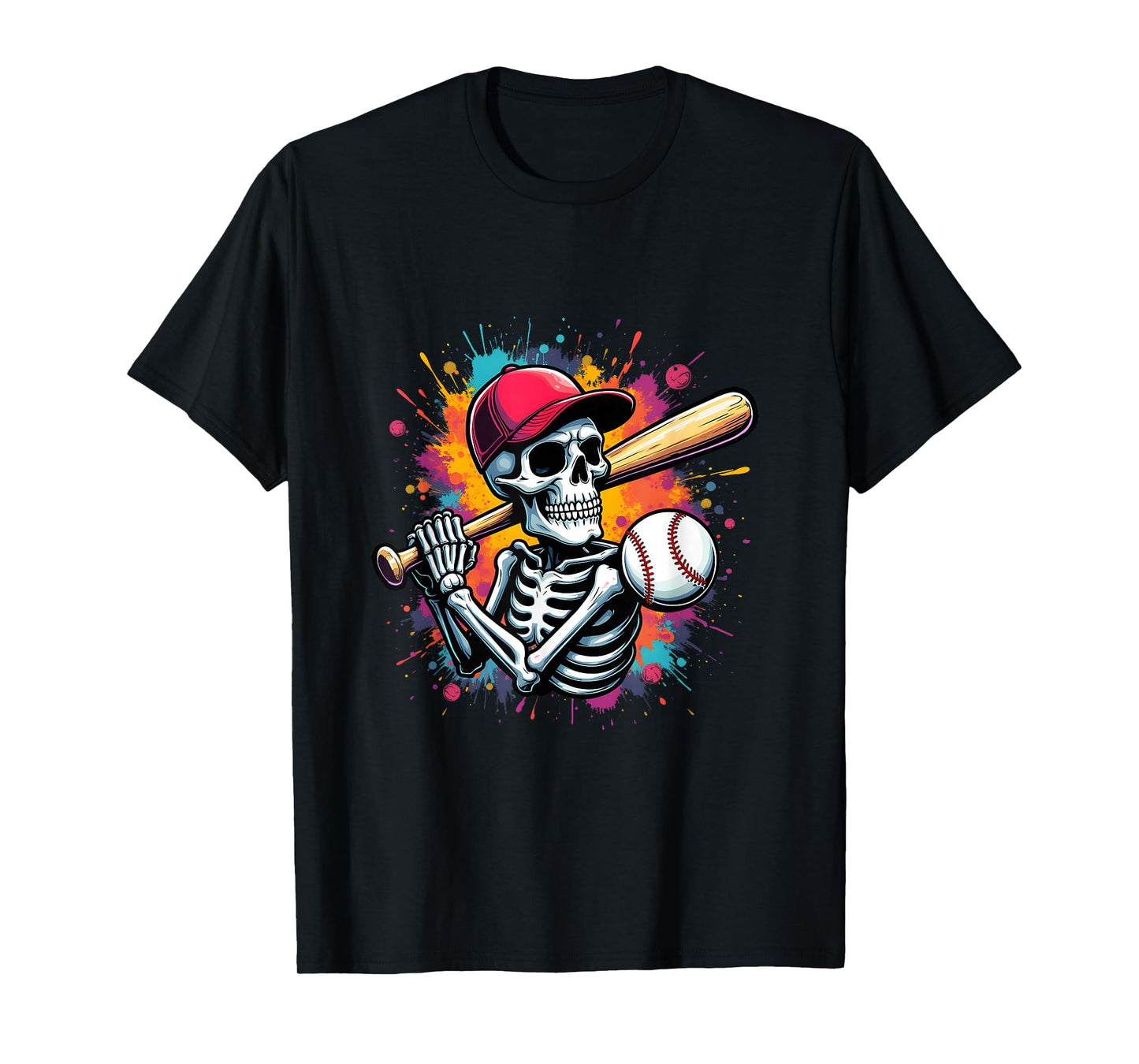 Cool Skeleton Baseball Player Graphic Sports Gift T-Shirt
