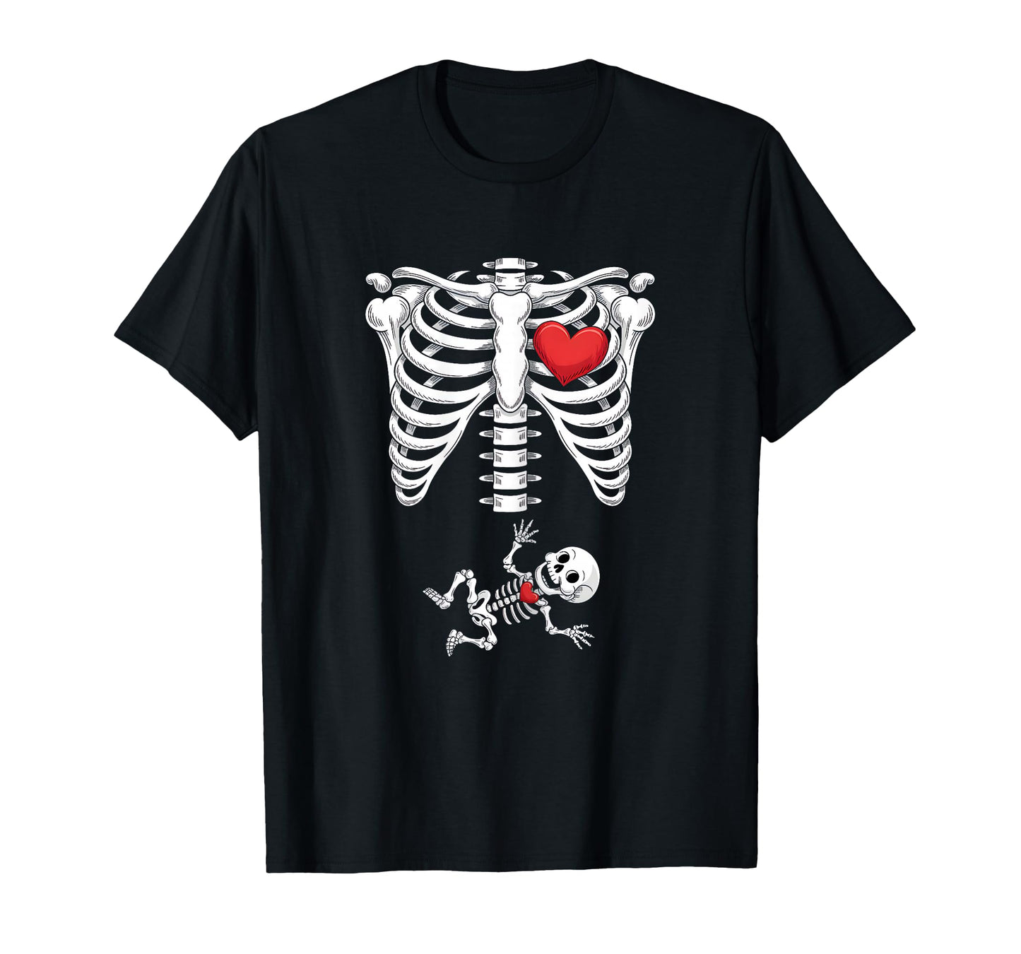 Skeleton Pregnancy Shirt X-Ray Halloween Pregnant Women T-Shirt