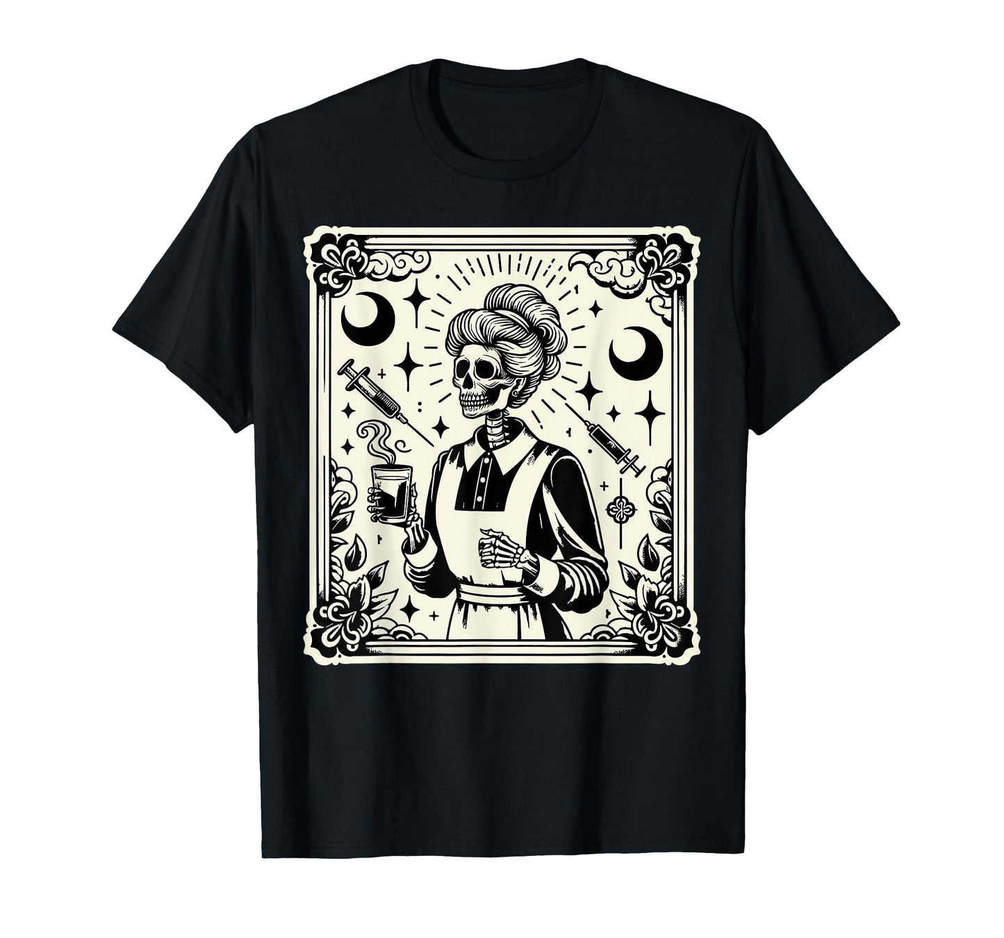 Skeleton Tarot Gothic Coffee Academia Teacher T-Shirt