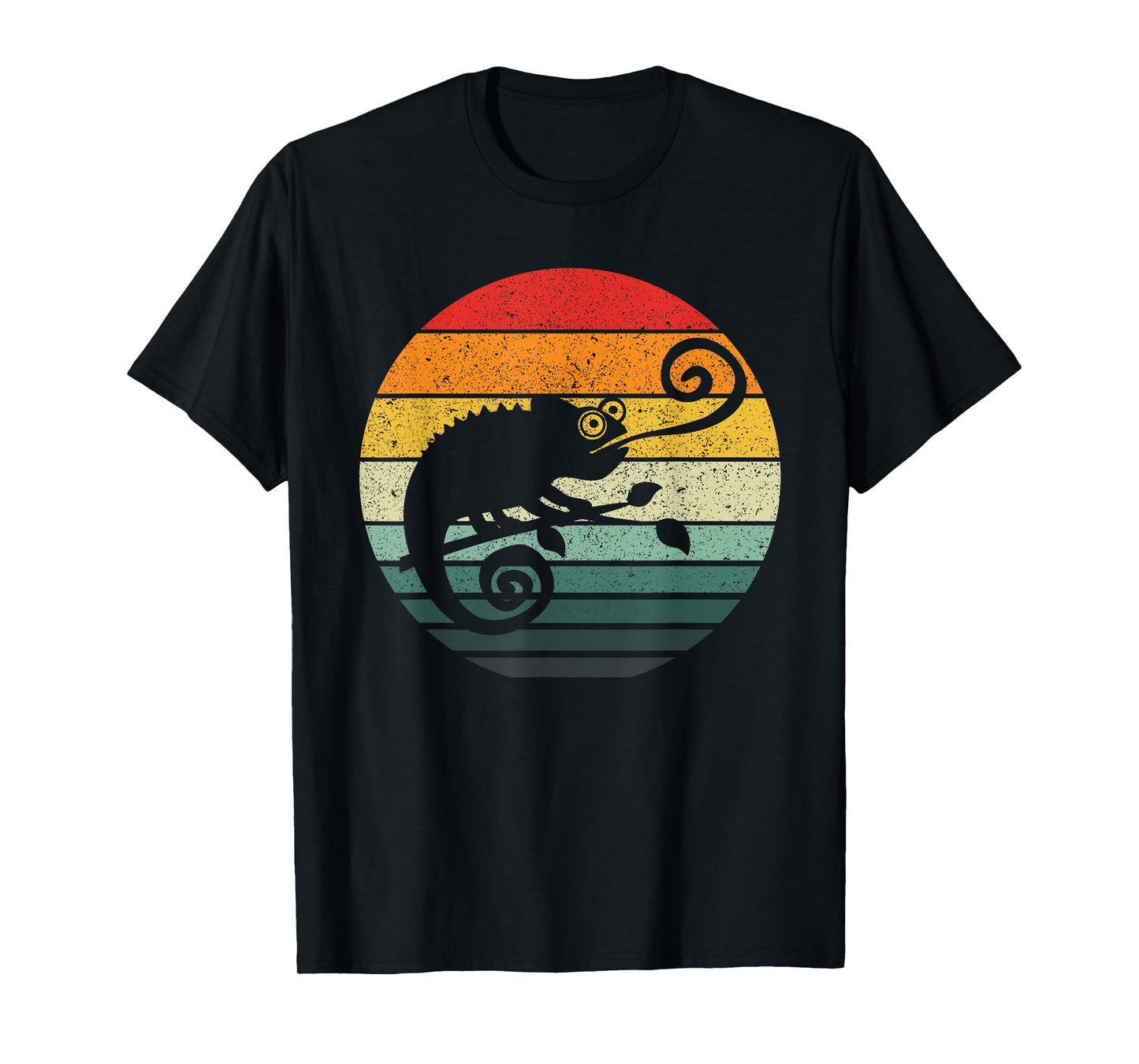 Chameleon Retro Sunset Vintage Design T-Shirt