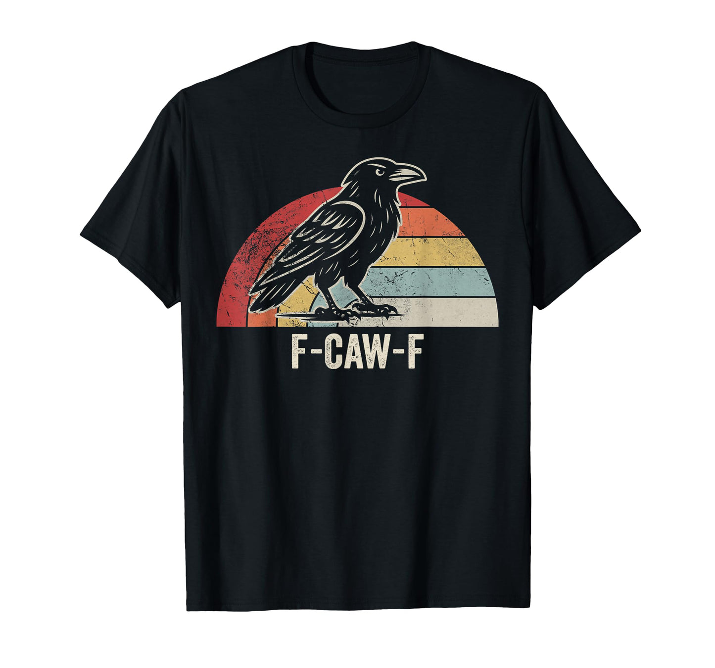F-Caw-F Retro Raven Graphic Tee T-Shirt