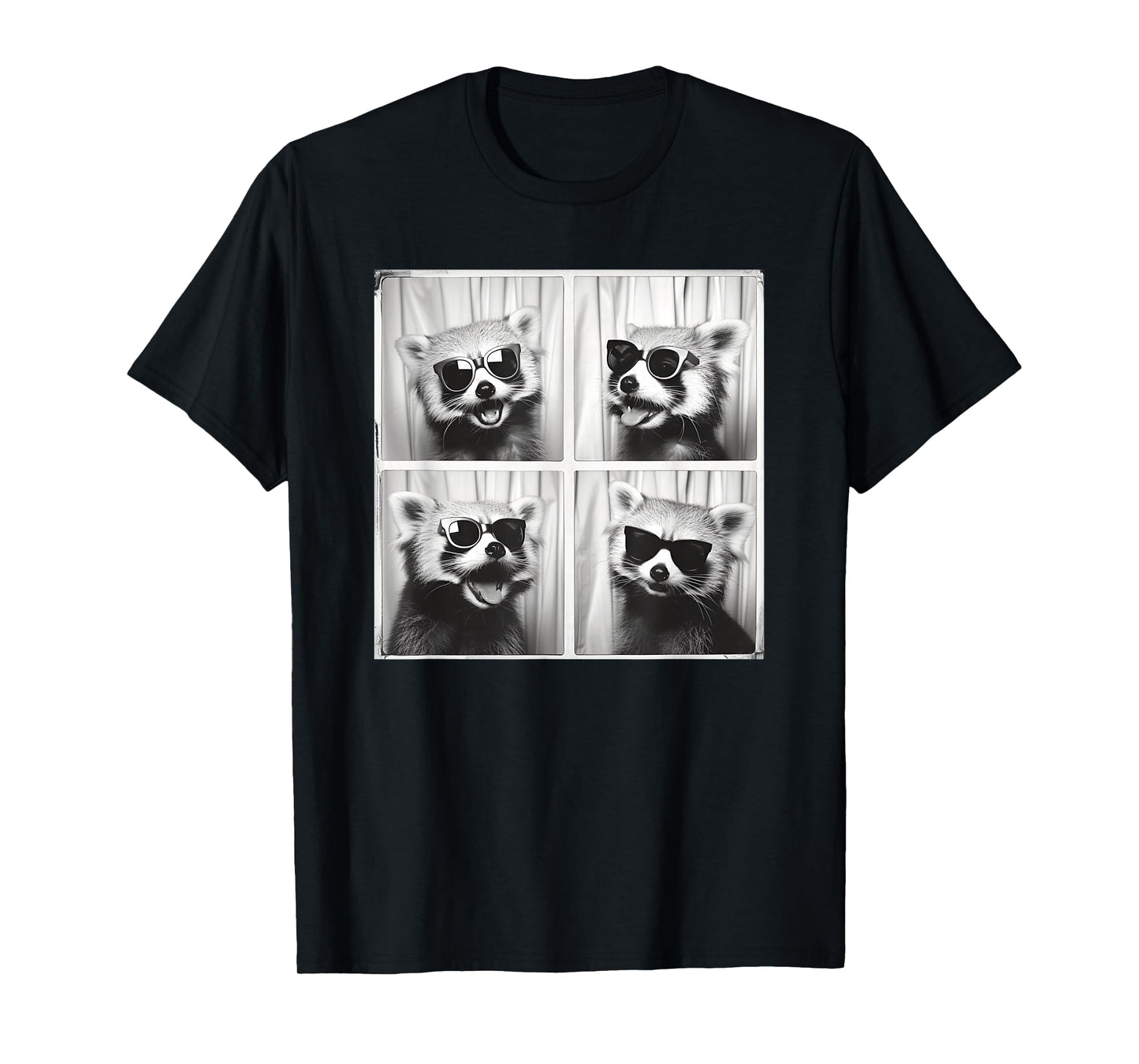 Red Panda With Sunglasses Retro Nature Zoo Animal Photobooth T-Shirt