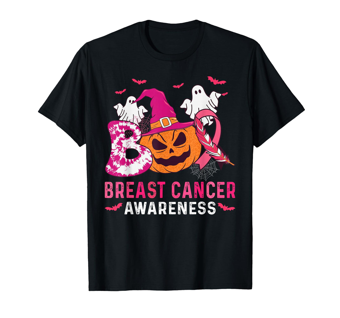 Boo Breast Cancer Halloween Pumpkin Boo Breast Cancer Ghost T-Shirt
