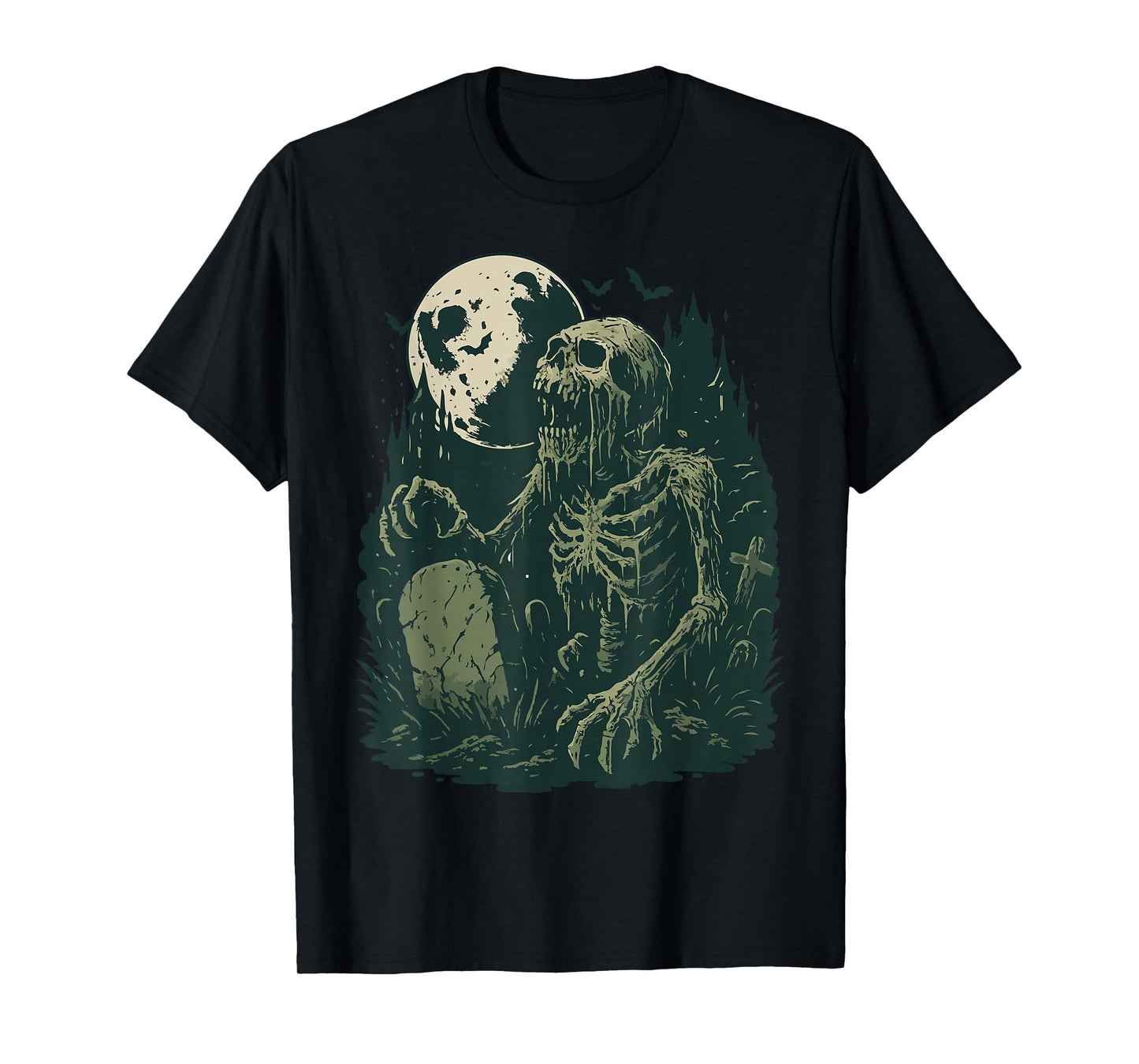 Zombie Skeleton Graveyard Undead Horror Goth Aesthetic T-Shirt