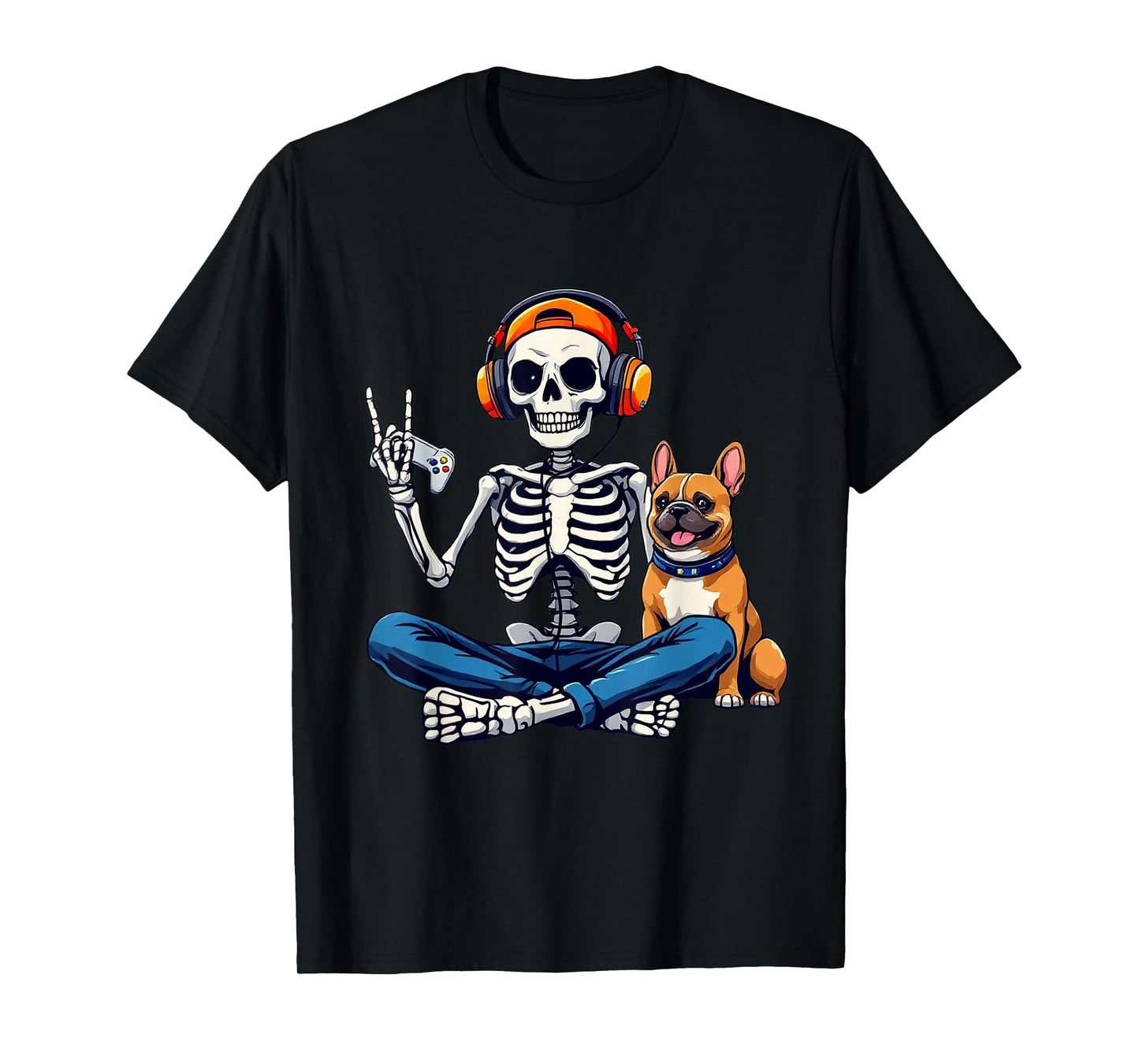 Halloween Skeleton Gamer Video Gaming Boys Men Kids Tees T-Shirt