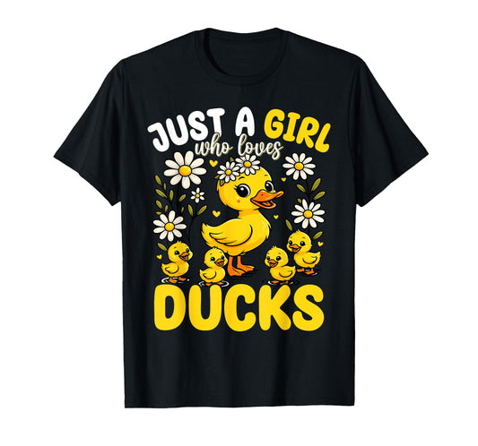 Cute Duck Lover Girls Kids Just A Girl Who Loves Ducks T-Shirt