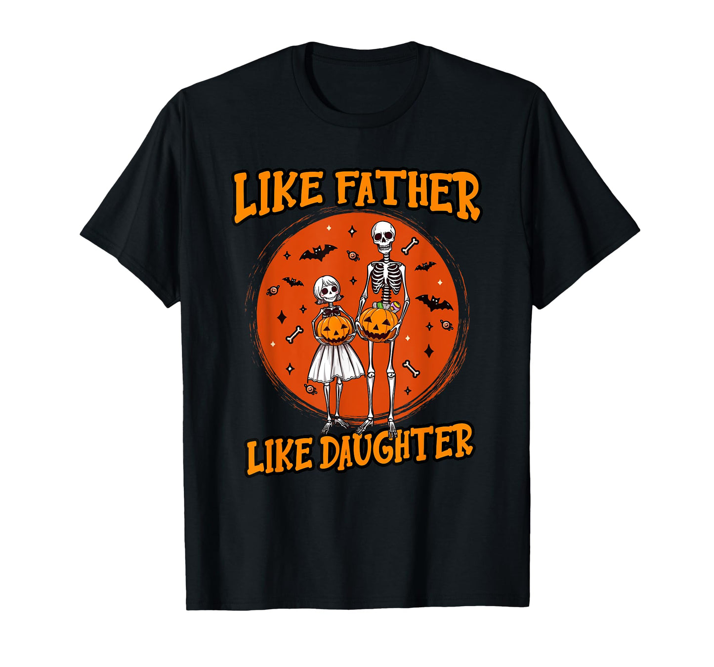 Skeleton Father Daughter Matching Halloween Costume T-Shirt