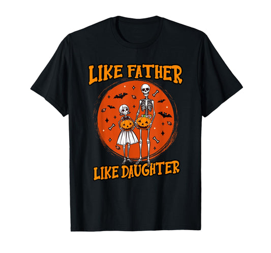 Skeleton Father Daughter Matching Halloween Costume T-Shirt