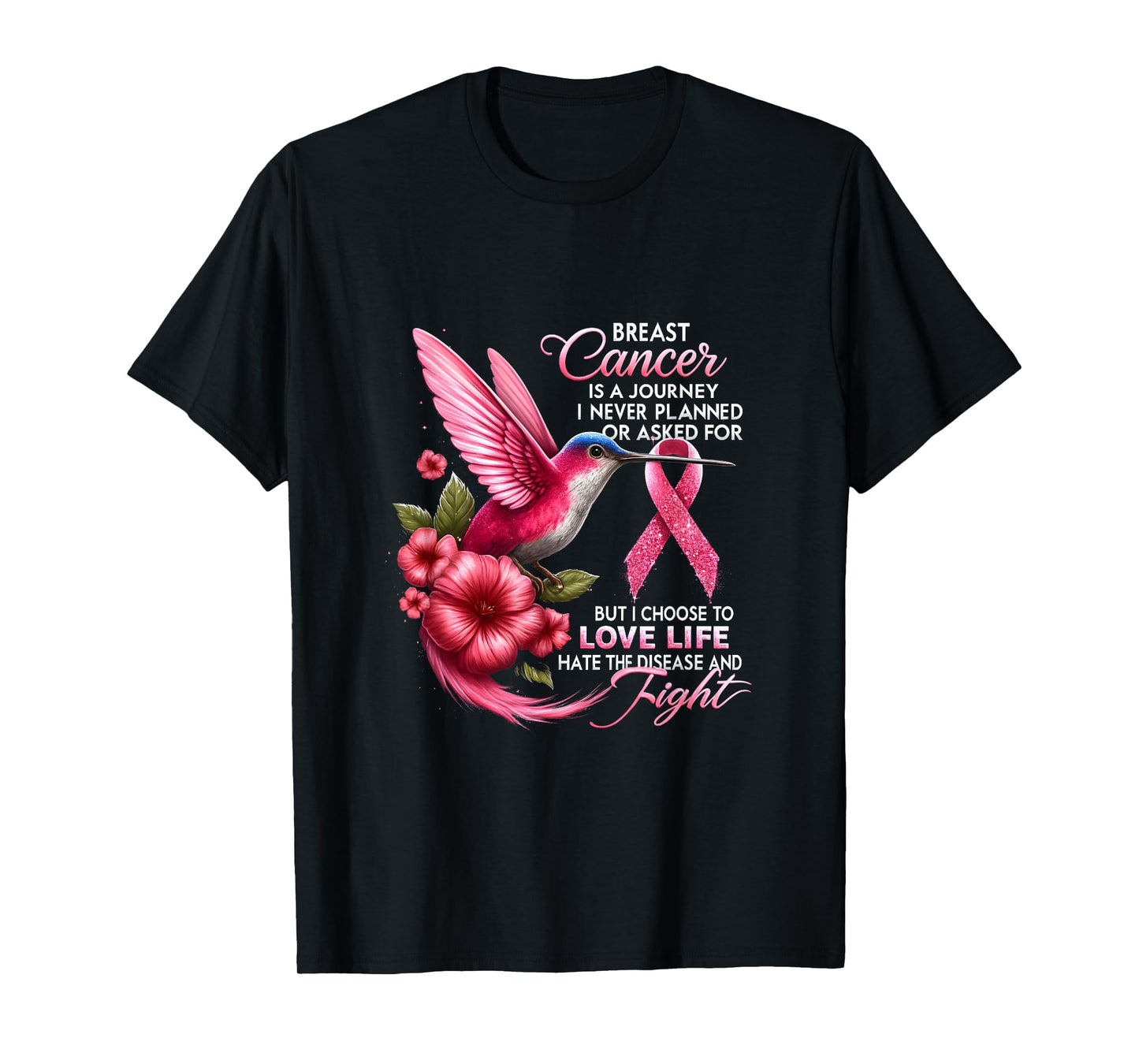 Breast Cancer Breast Cancer Is A Journey I Never Planned T-Shirt