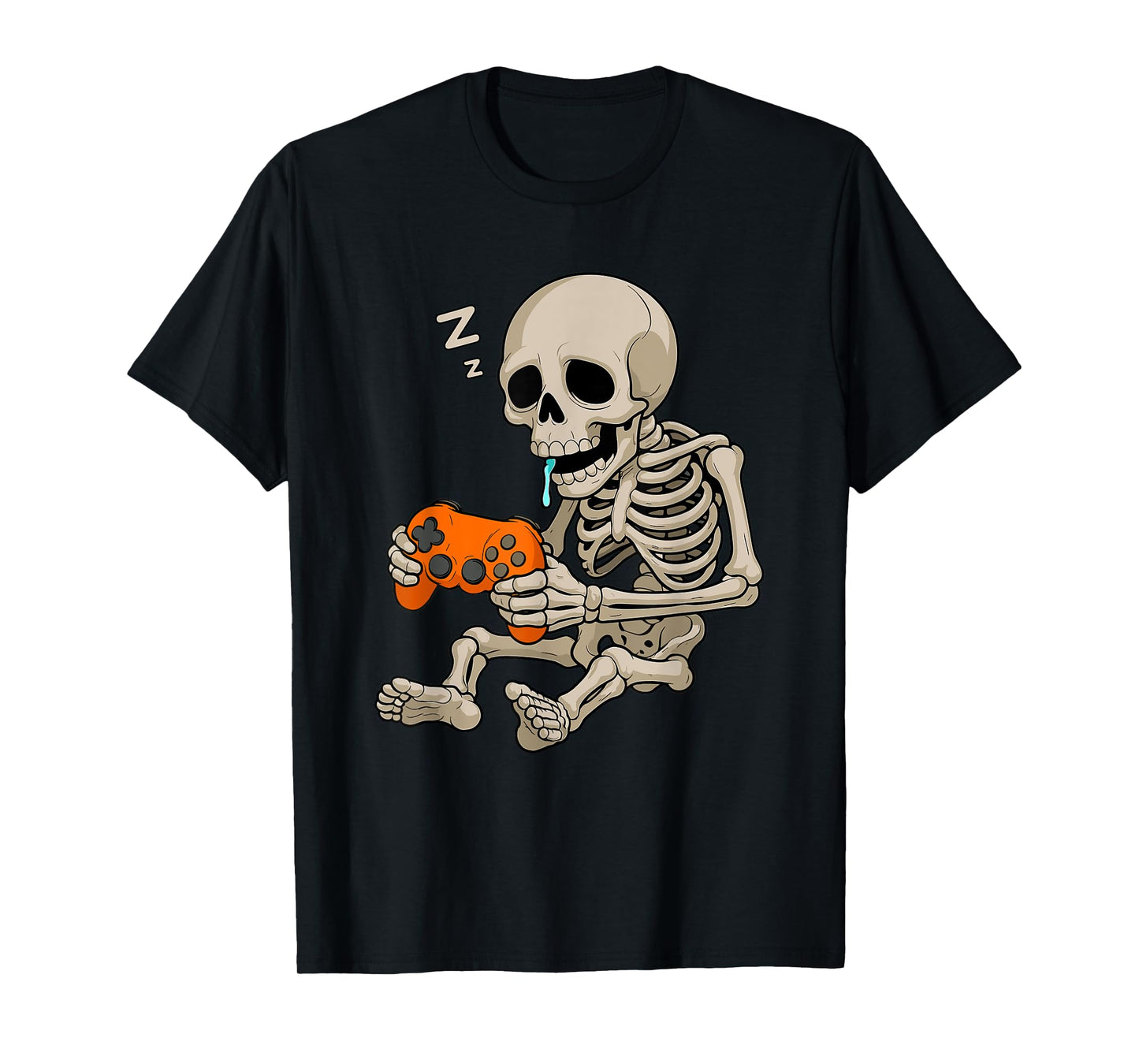 Halloween Skeleton Gamer Video Gaming Funny Skeleton Gaming T-Shirt